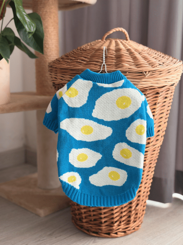 Camisola Tricotada para Cão – Estampado Ovos