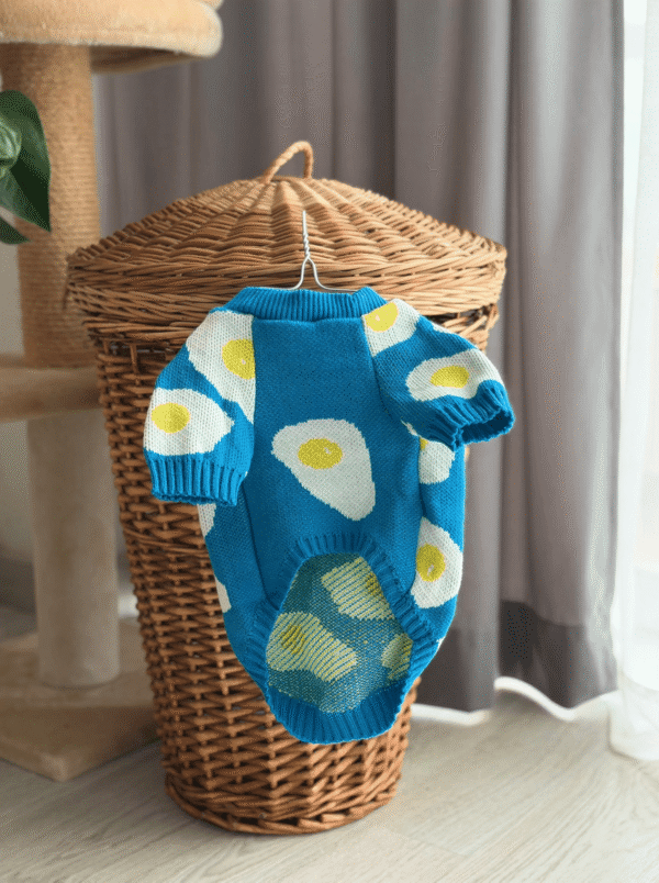 Camisola Tricotada para Cão – Estampado Ovos