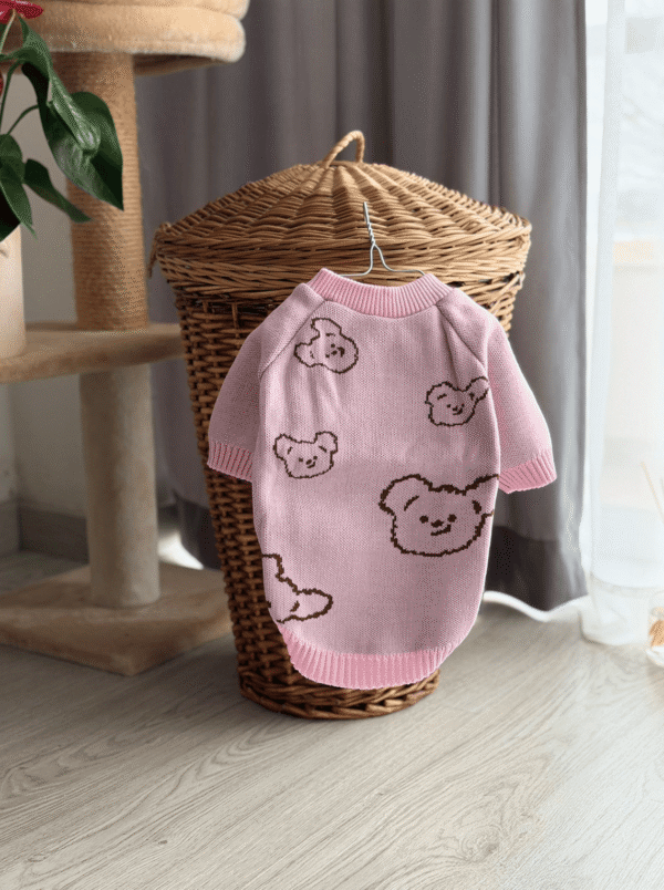 Camisola de Malha para Cão – Ursinhos Rosa