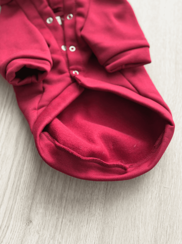 Camisola para cão com capuz – Modelo Coelhinho (Bordeaux)
