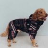 Fato impermeável para cão – Preto com estampado rosa