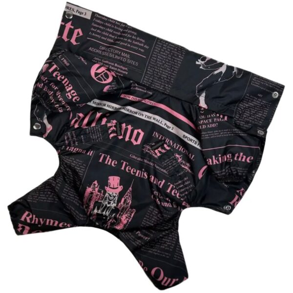 Fato impermeável para cão – Preto com estampado rosa
