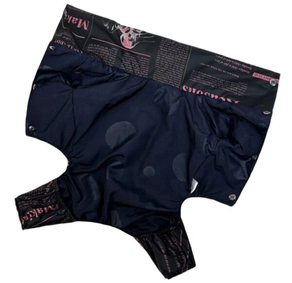 Fato impermeável para cão – Preto com estampado rosa